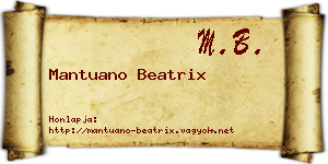 Mantuano Beatrix névjegykártya
